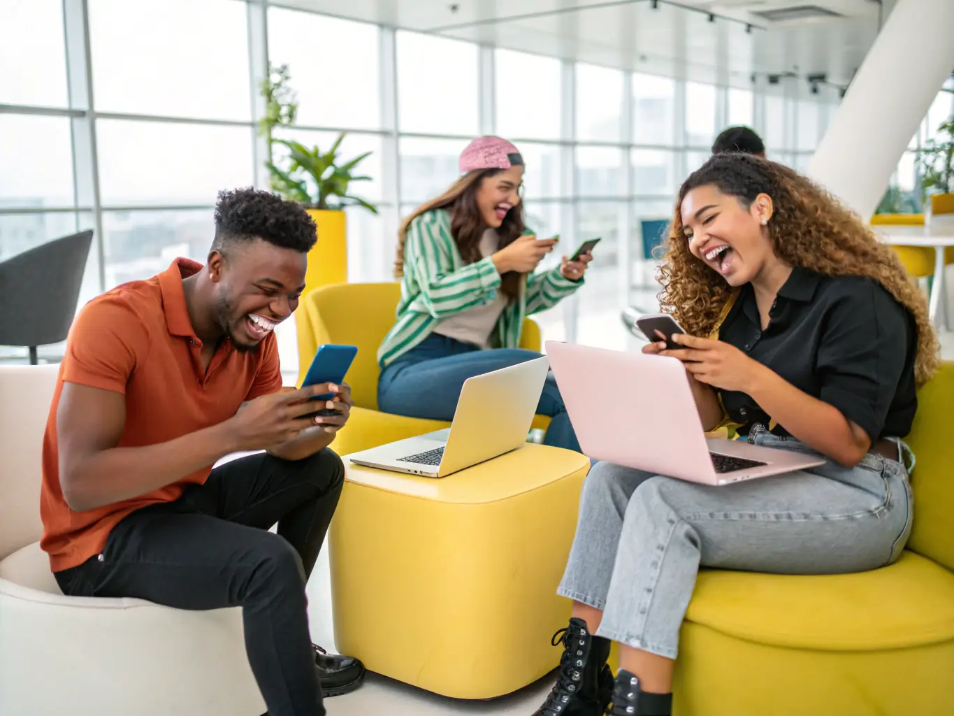A diverse group of influencers creating content for various brands, showcasing their engagement and reach, used to represent Influencer Representation services.